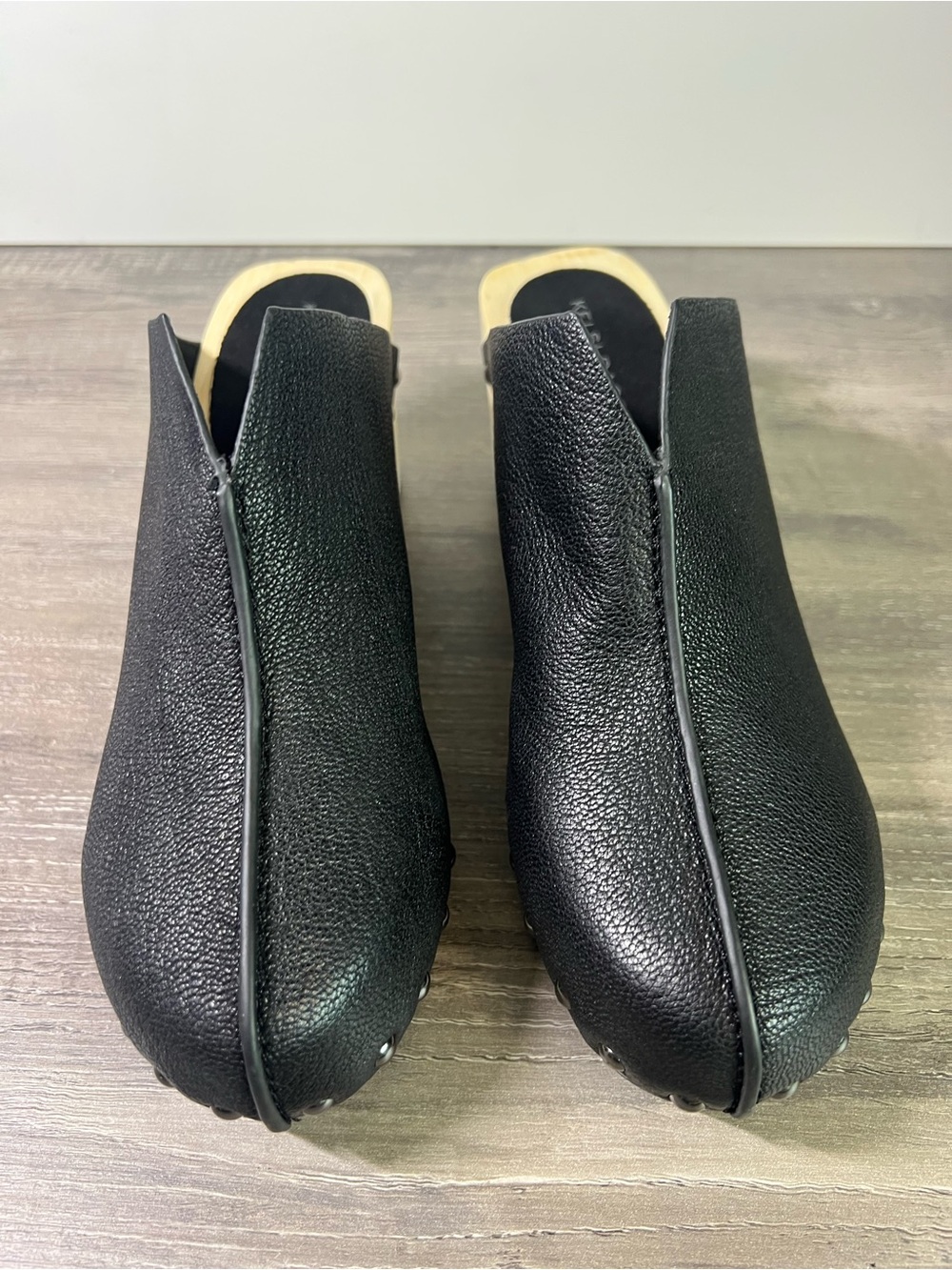 Kelsi Dagger Brooklyn Black Jhett Clogs with Studded Trim size 8 $190 - Picture 3 of 9